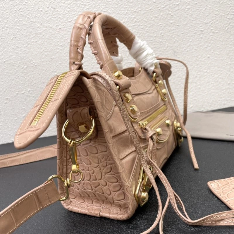 Seasonal Balenciaga Luxury Crocodile Pattern Motorcycle Bag with Tassel 72671