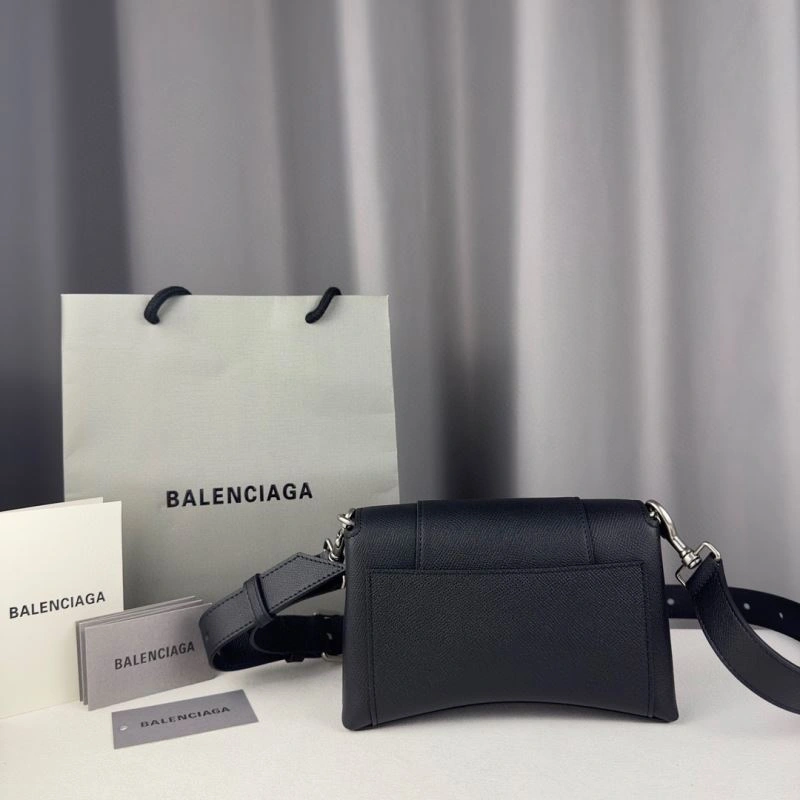 Resilient Balenciaga Lychee Black Hourglass Bag -  Curved Design 78642
