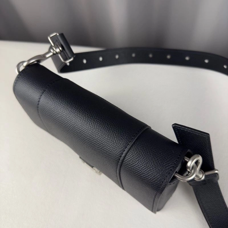 Resilient Balenciaga Lychee Black Hourglass Bag -  Curved Design 78642