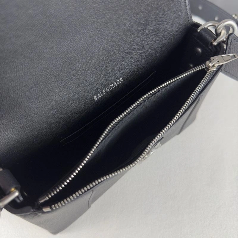 Resilient Balenciaga Lychee Black Hourglass Bag -  Curved Design 78642