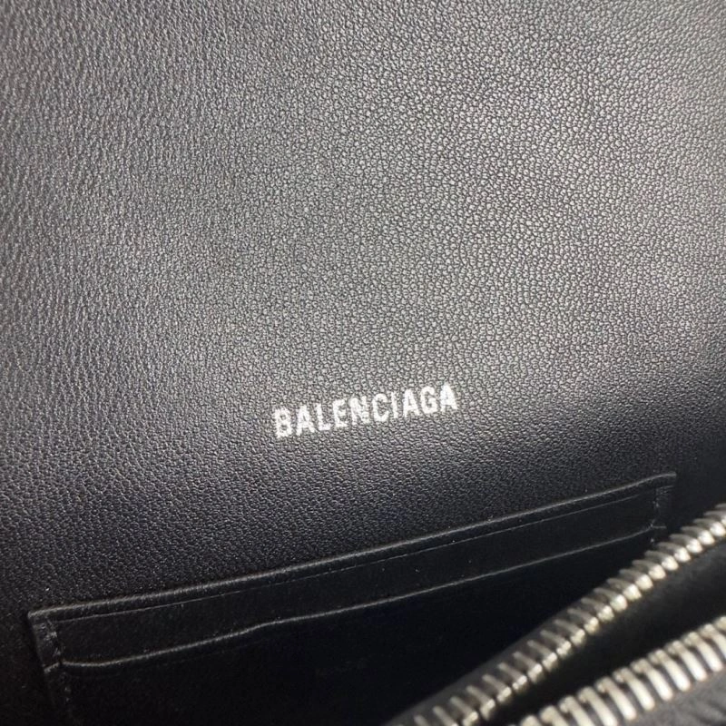 Resilient Balenciaga Lychee Black Hourglass Bag -  Curved Design 78642