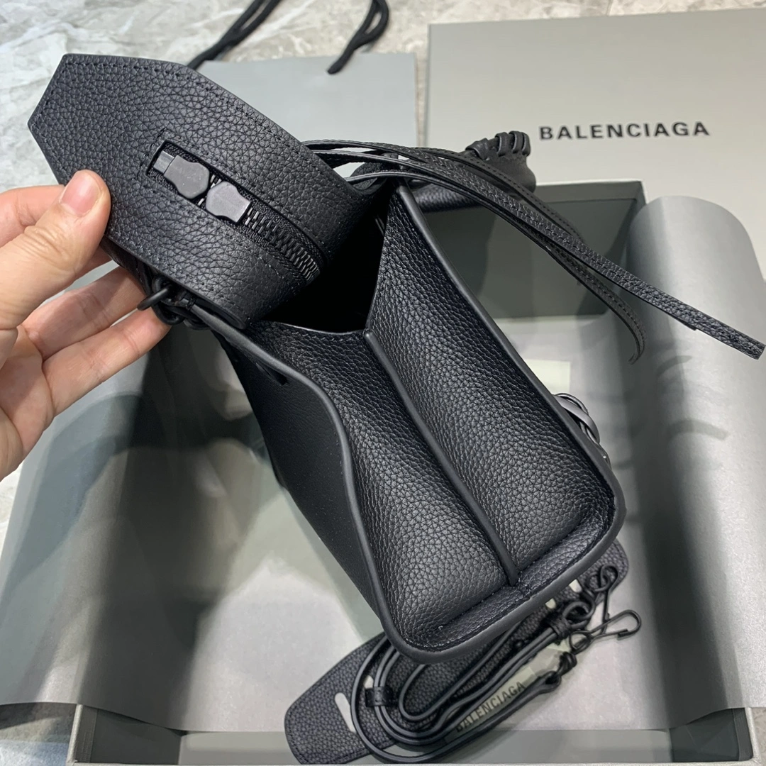 NewStyle Balenciaga Lychee Noir Neo  Motorcycle Handbag - Small Size 64706