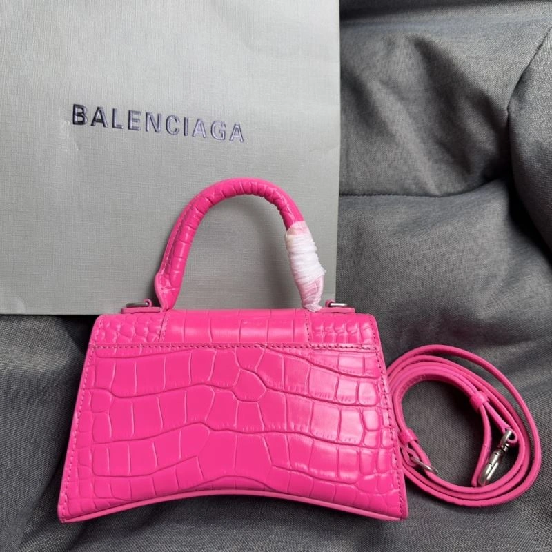 FashionForward Balenciaga Magenta Crocodile Hourglass XS Bag with Silver Buckle 70029