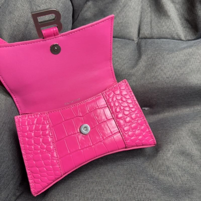 FashionForward Balenciaga Magenta Crocodile Hourglass XS Bag with Silver Buckle 70029