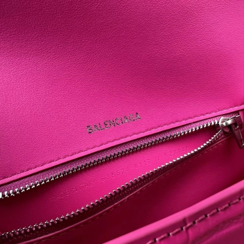 Balenciaga Magenta Hourglass Crocodile-Pattern Bag 23x10x24cm ModernLook 78738