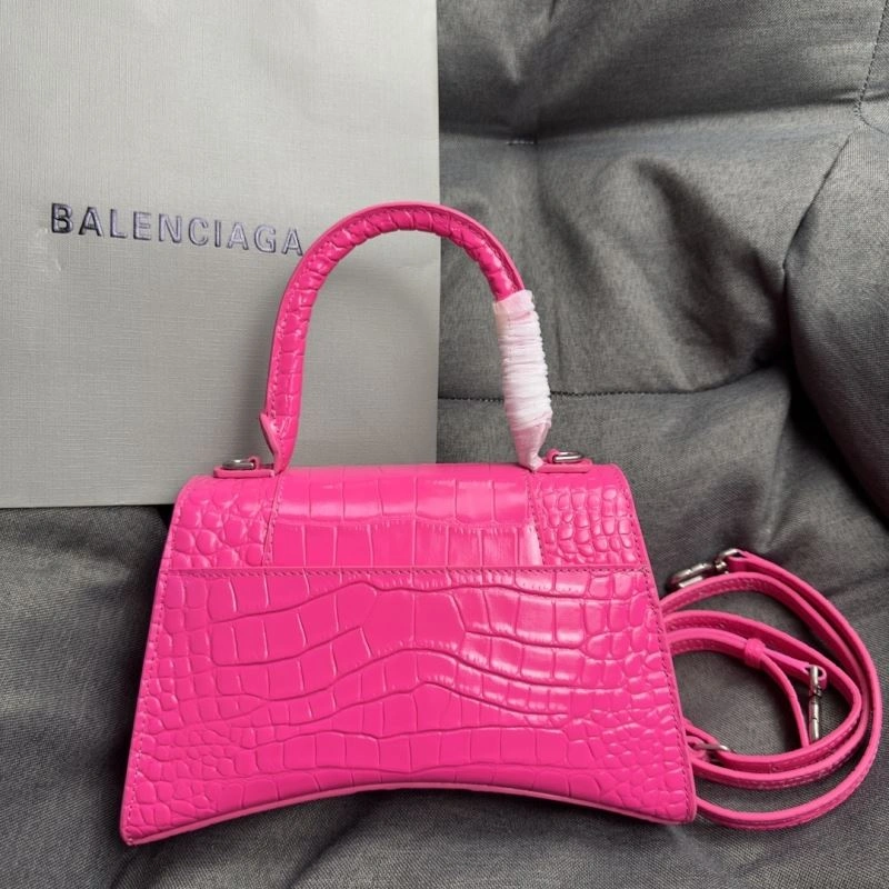 Balenciaga Magenta Hourglass Crocodile Pattern Bag S Size Affordable 70033