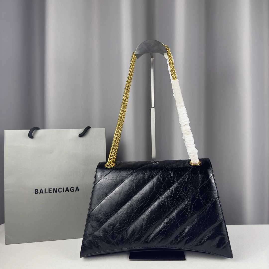 Balenciaga Medium Crush Gold Hourglass Chain Bag RelaxedFit 60966