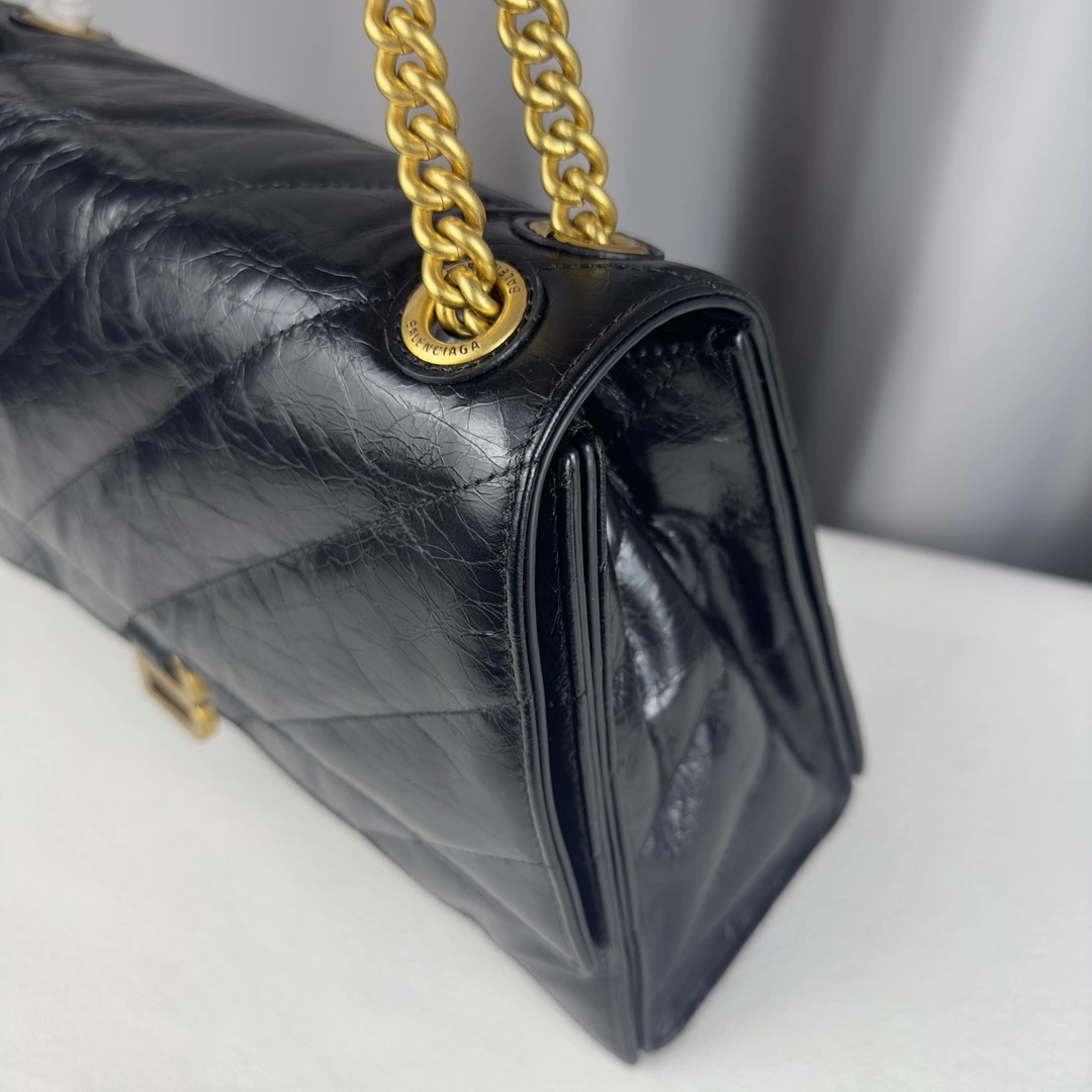 Balenciaga Medium Crush Gold Hourglass Chain Bag RelaxedFit 60966