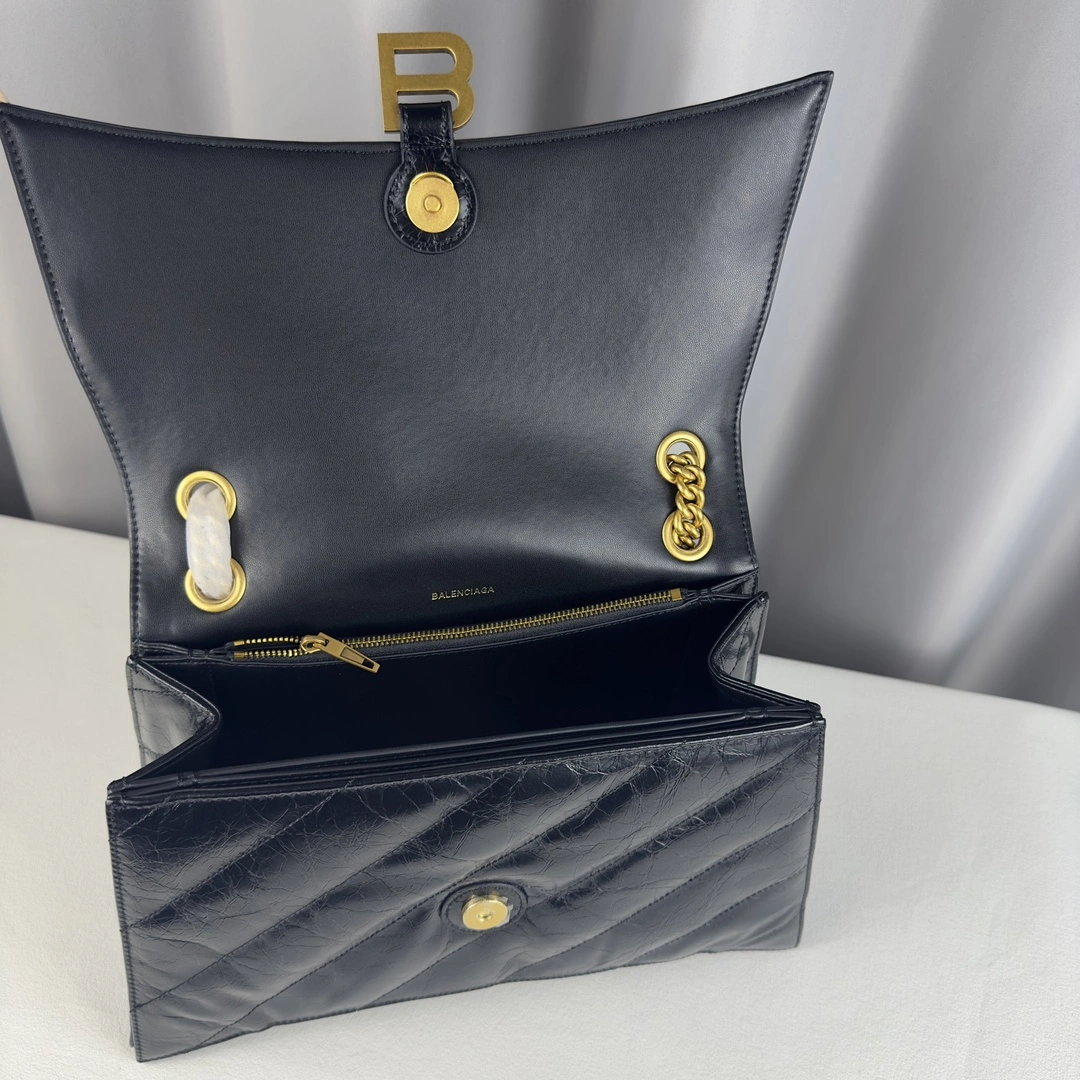 Balenciaga Medium Crush Gold Hourglass Chain Bag RelaxedFit 60966
