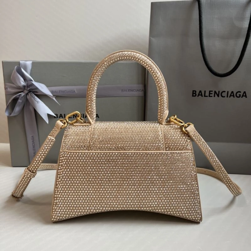 EasyMatch Balenciaga Milk Tea Hourglass Bling Bag - Studded Elegance 70057