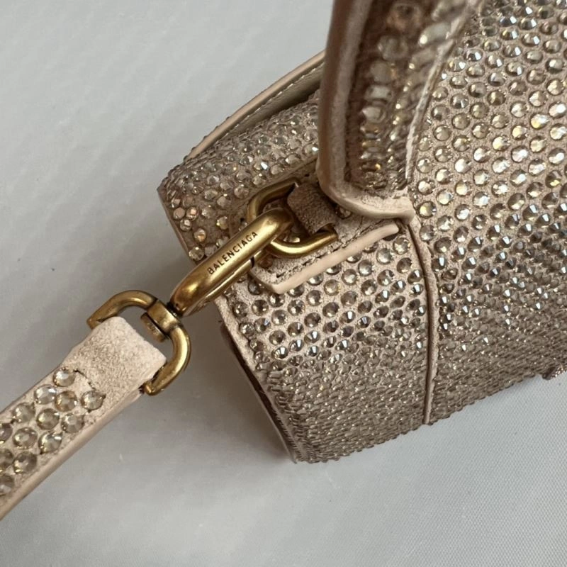 EasyMatch Balenciaga Milk Tea Hourglass Bling Bag - Studded Elegance 70057