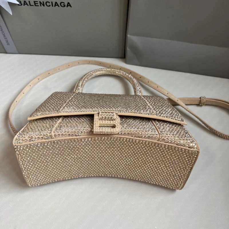 EasyMatch Balenciaga Milk Tea Hourglass Bling Bag - Studded Elegance 70057