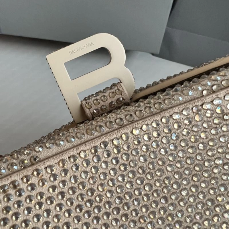 EasyMatch Balenciaga Milk Tea Hourglass Bling Bag - Studded Elegance 70057