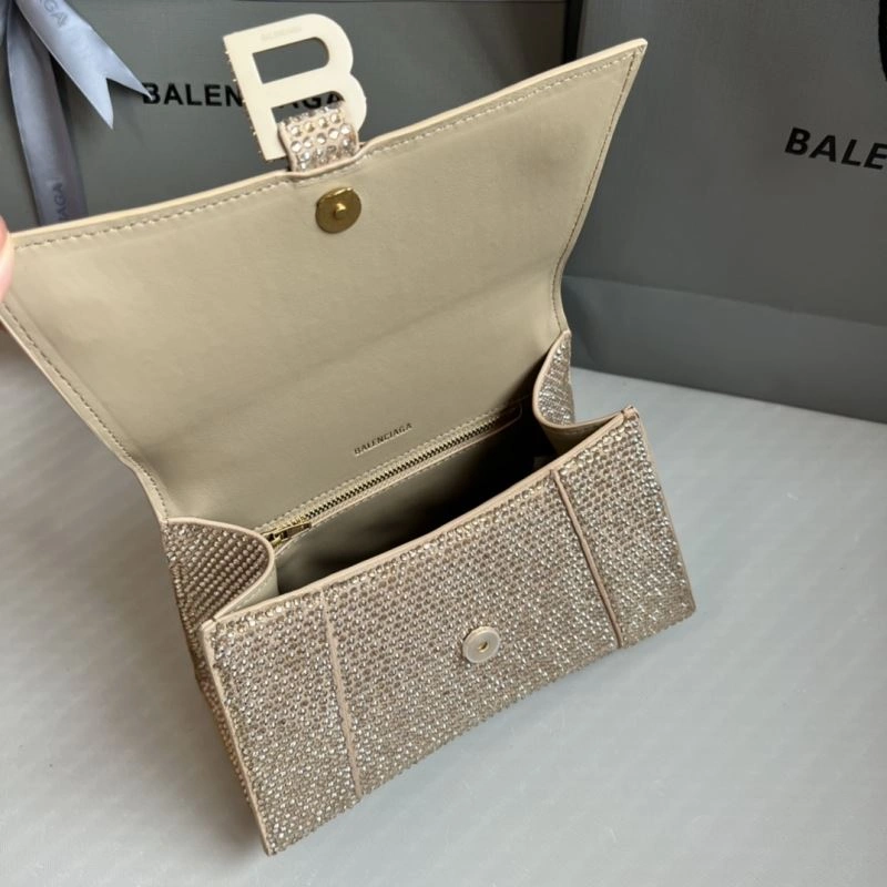EasyMatch Balenciaga Milk Tea Hourglass Bling Bag - Studded Elegance 70057