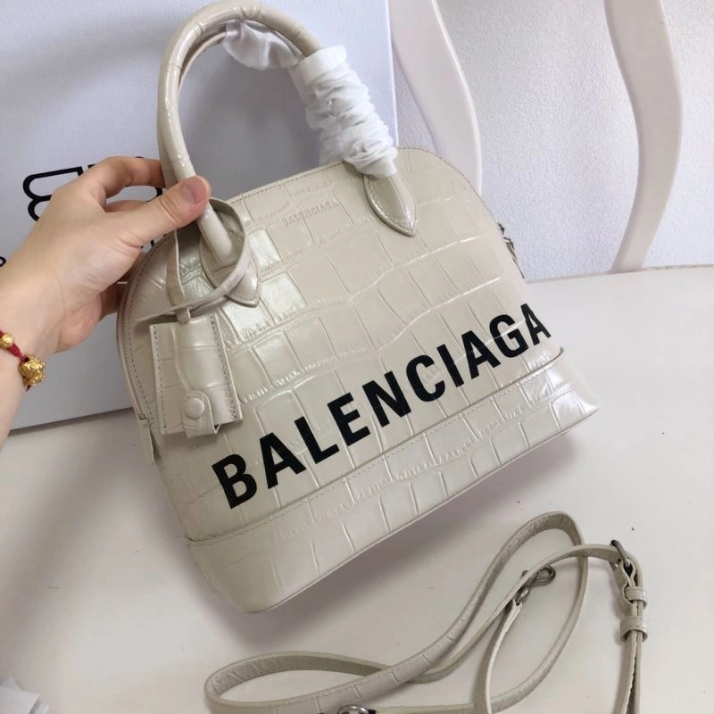 Balenciaga Milk White Crocodile Effect Shell Bag - 26cm Soft 78551