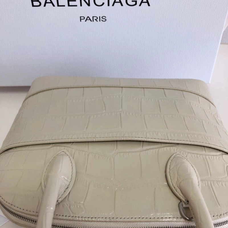 Balenciaga Milk White Crocodile Effect Shell Bag - 26cm Soft 78551