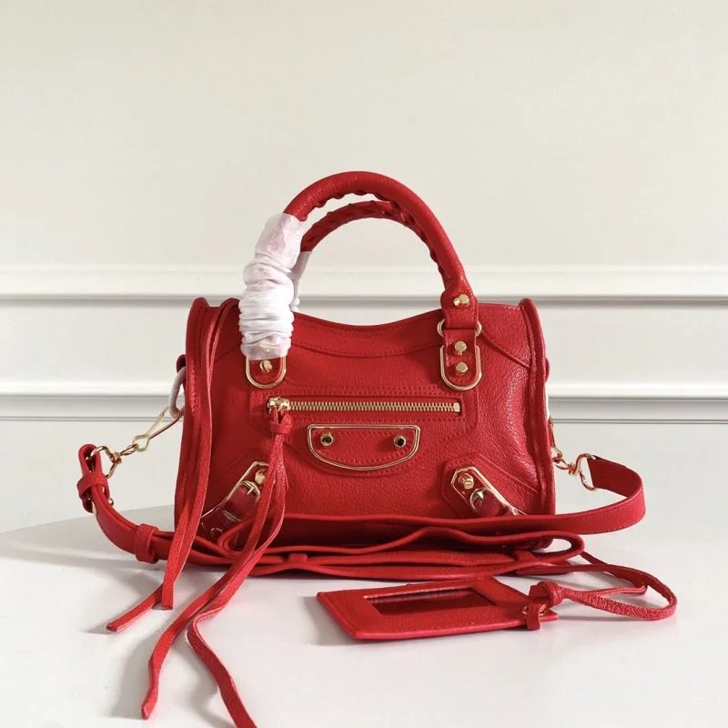 Balenciaga Mini  Goatskin Motorcycle Bag with Gold Buckle Trendsetting 38315