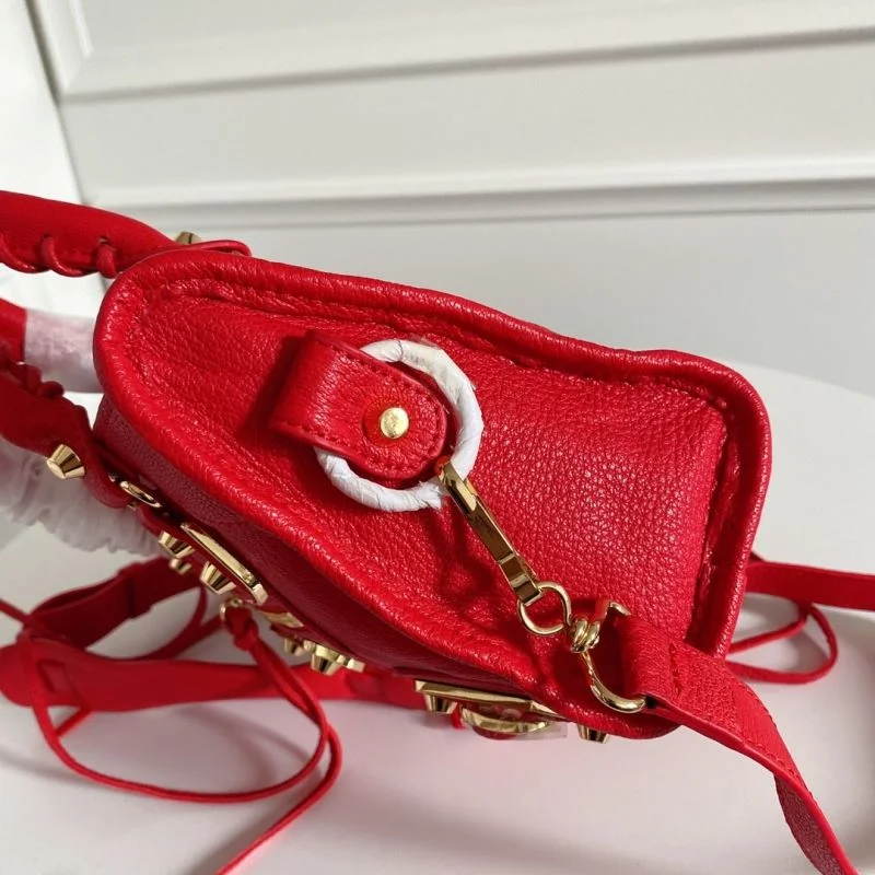 Balenciaga Mini  Goatskin Motorcycle Bag with Gold Buckle Trendsetting 38315