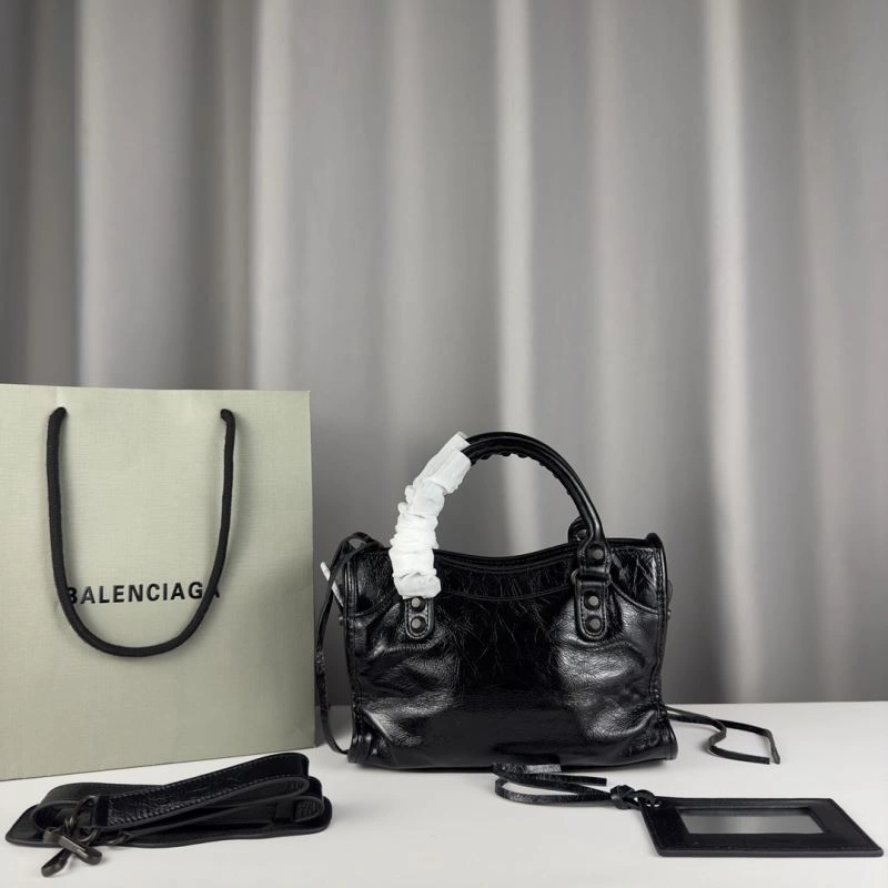 Balenciaga Mini Batch Motorcycle Shoulder Strap Mirror - Black Studs RelaxedFit 75307