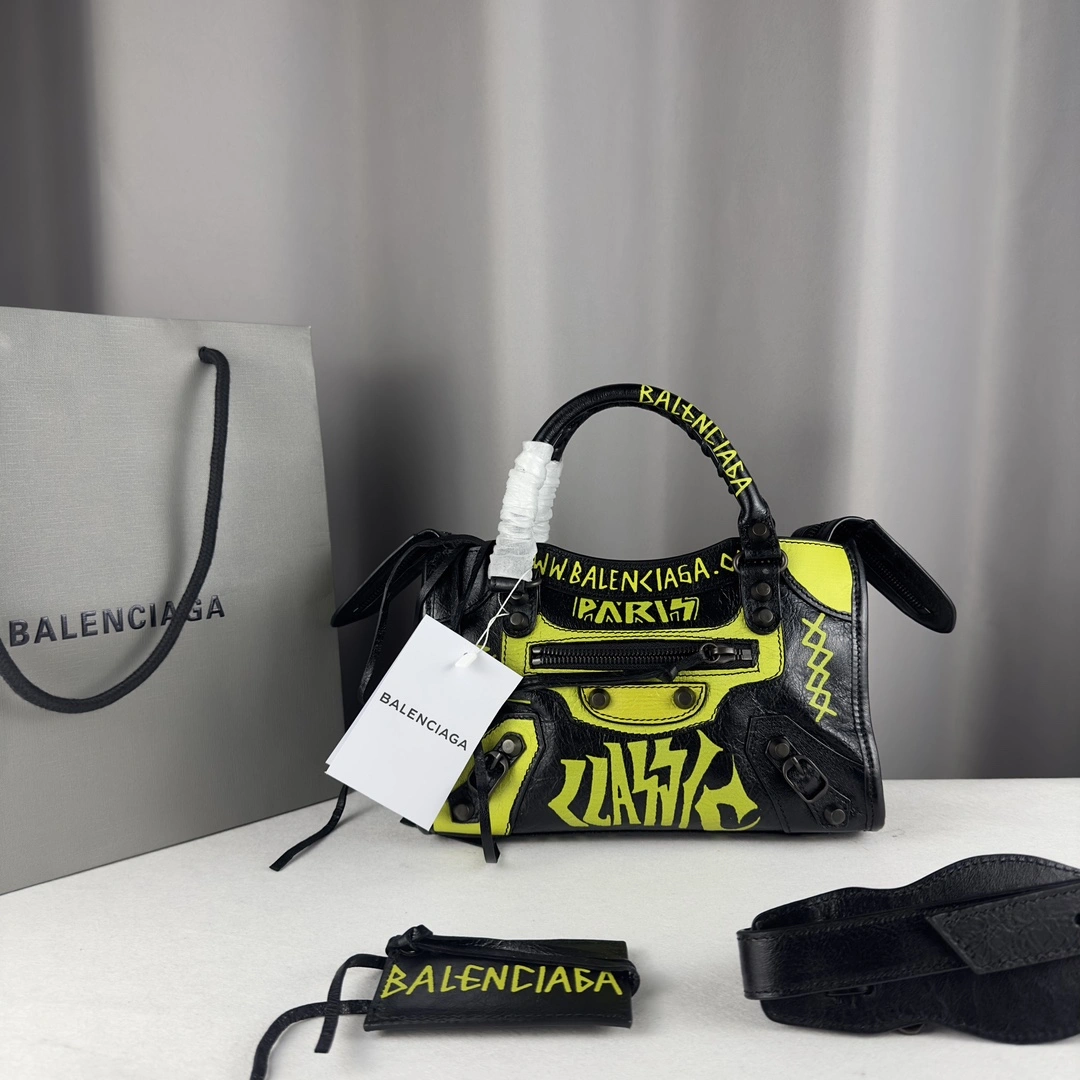 UrbanStyle Balenciaga Mini City Graffiti Lambskin Handcrafted Bag 24cm 61000