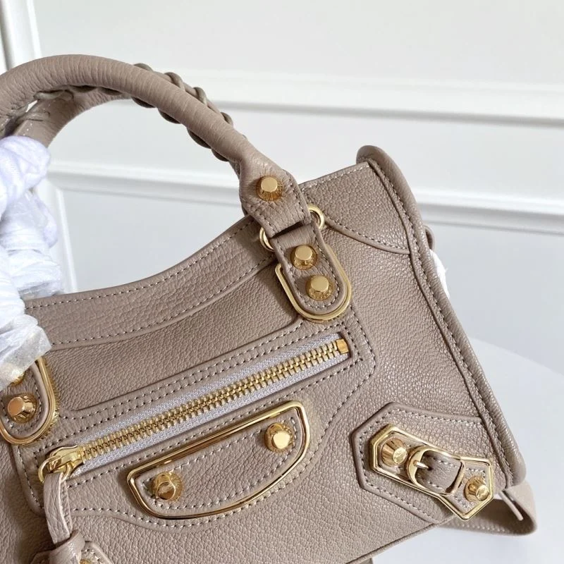 ZeroBulk Balenciaga Mini Goat Leather Motorcycle Bag with Gold Buckle 38318