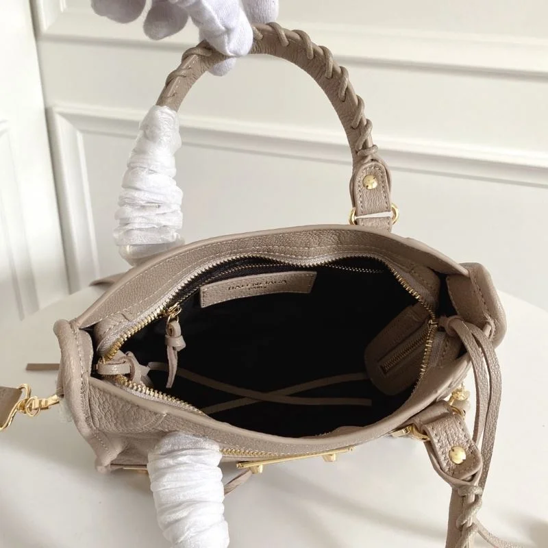 ZeroBulk Balenciaga Mini Goat Leather Motorcycle Bag with Gold Buckle 38318