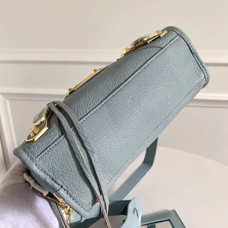 Balenciaga Mini Goatskin Motorcycle Bag with Gold Buckle - Water Blue Bright 38311