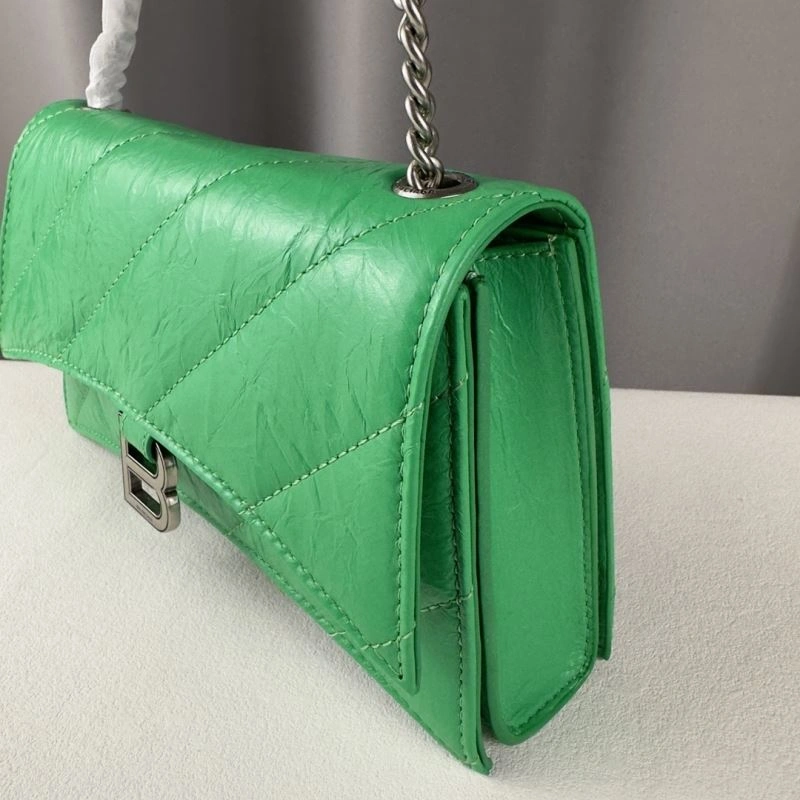 Upgraded Balenciaga Mini Green Crush Hourglass Chain Bag -  Versatility 75273