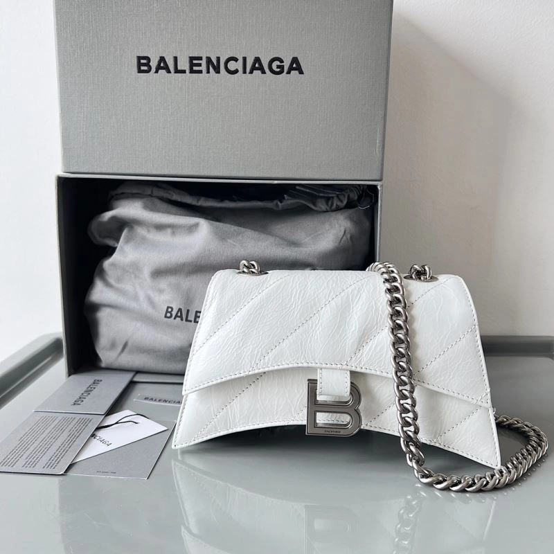 Balenciaga Mini Hourglass Cracked Leather Crush Handbag Bold 78646