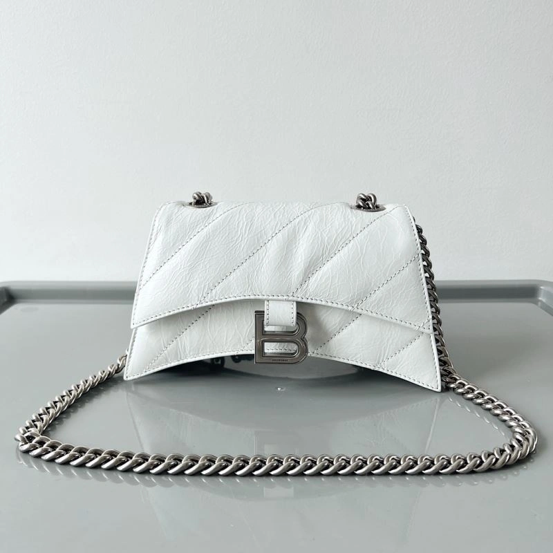 Balenciaga Mini Hourglass Cracked Leather Crush Handbag Bold 78646