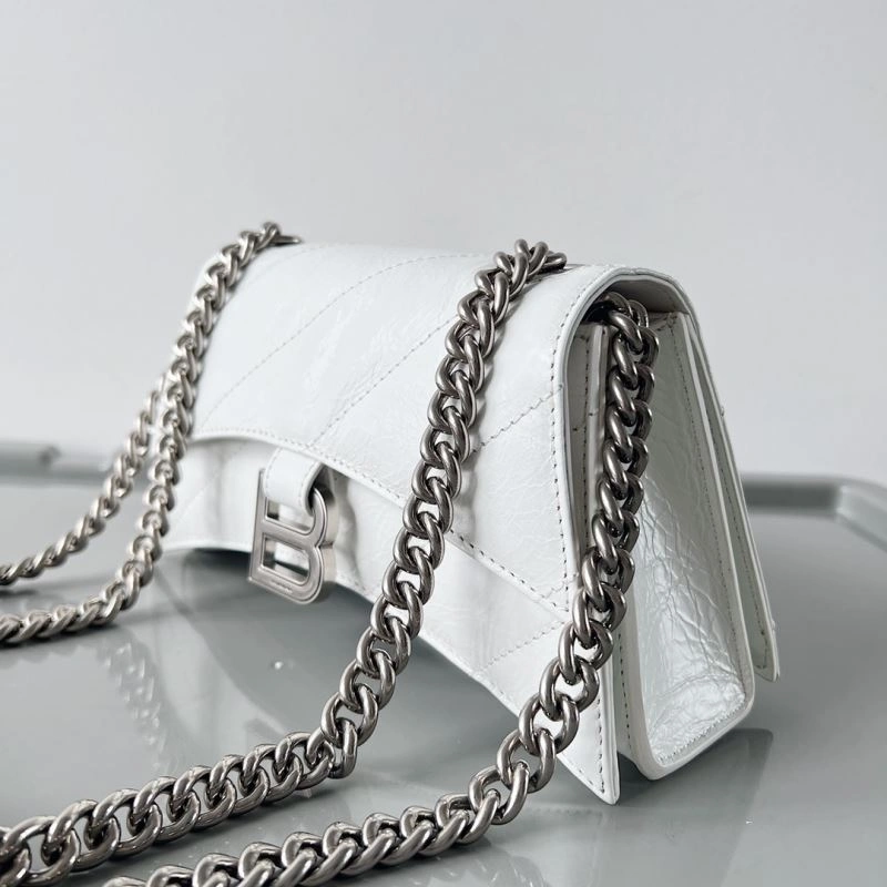 Balenciaga Mini Hourglass Cracked Leather Crush Handbag Bold 78646