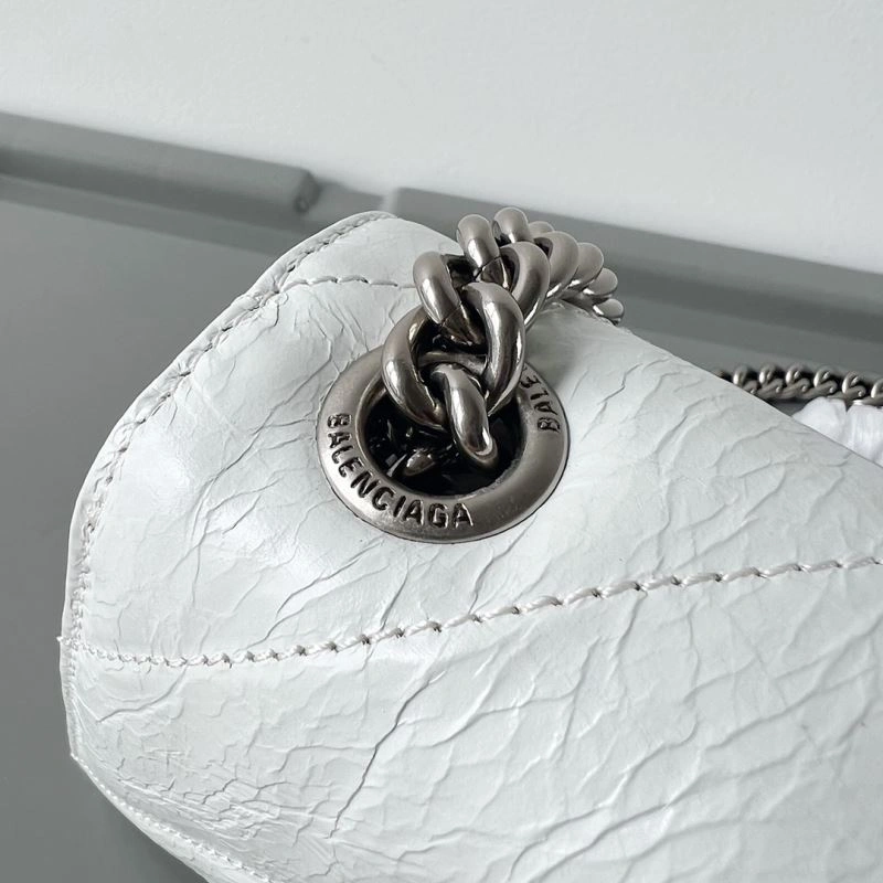 Balenciaga Mini Hourglass Cracked Leather Crush Handbag Bold 78646