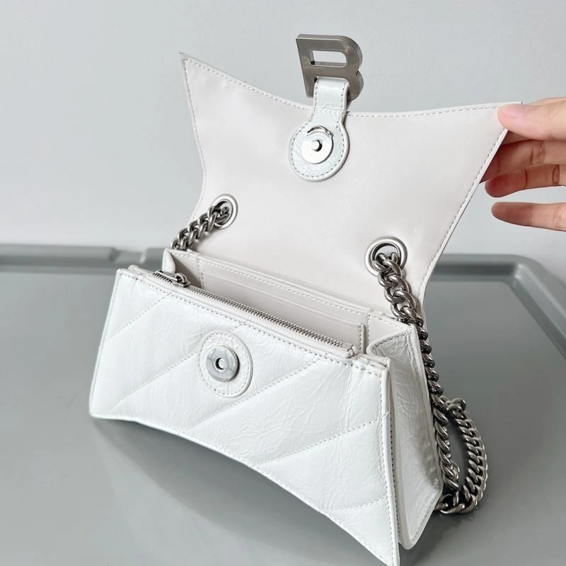 Balenciaga Mini Hourglass Cracked Leather Crush Handbag Bold 78646