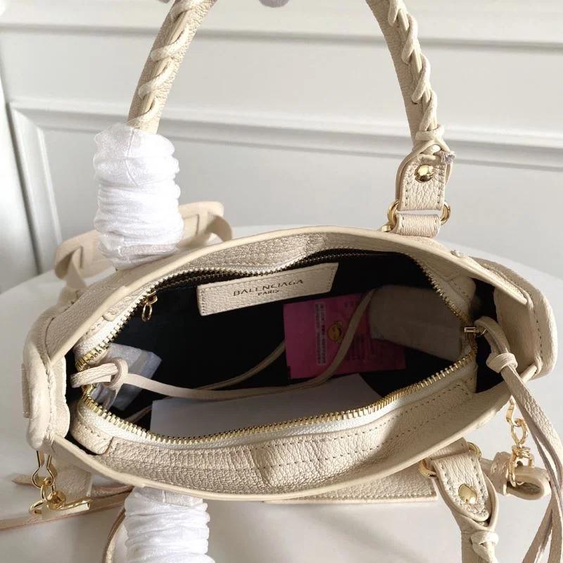 Balenciaga Mini Italian Goat Leather Motorcycle Bag with Gold Buckle Compact 38296