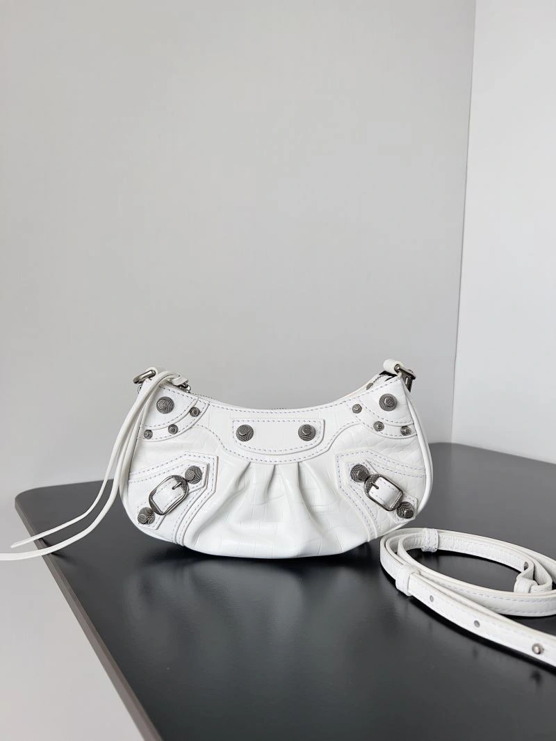 Compact Balenciaga Mini Le Cagole Half-Moon Handbag with Double Strap 78821