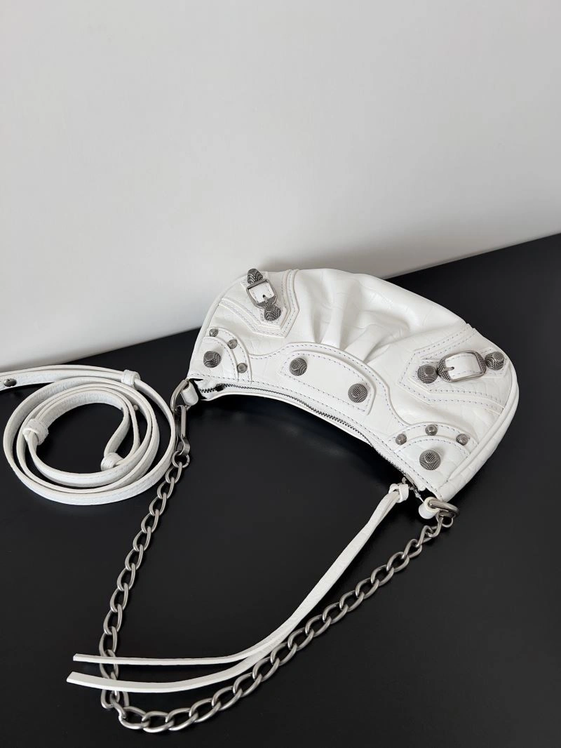 Compact Balenciaga Mini Le Cagole Half-Moon Handbag with Double Strap 78821