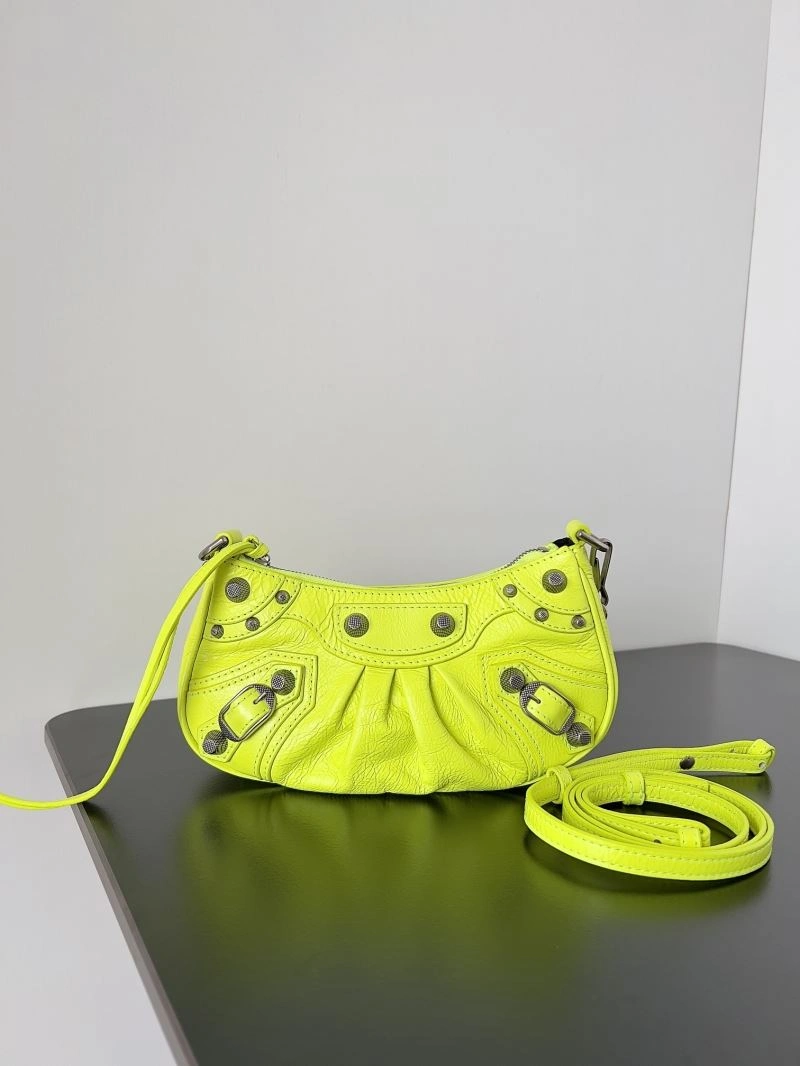 Balenciaga Mini Le Cagole Half-Moon Handbag with Double Straps WeatherProof 78828