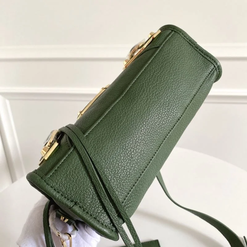Stretchable Balenciaga Mini Olive Green Goat Leather Motorcycle Bag with Gold Buckle 38369
