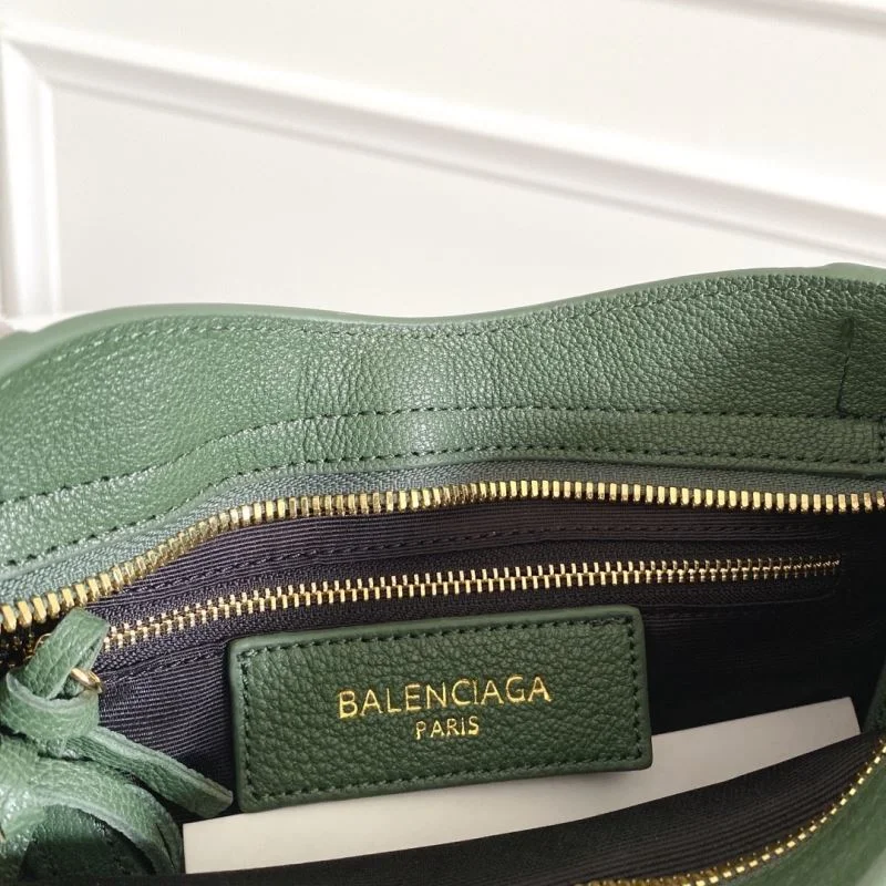 Stretchable Balenciaga Mini Olive Green Goat Leather Motorcycle Bag with Gold Buckle 38369