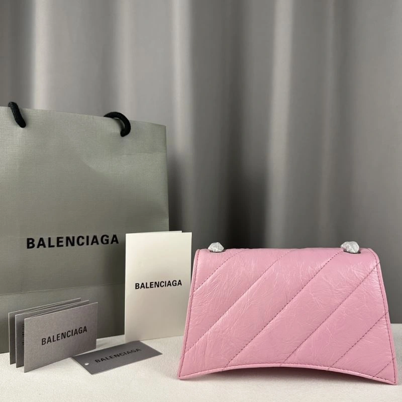 Minimalist Balenciaga Mini Pink Crush Hourglass Quilted Chain Bag 75268