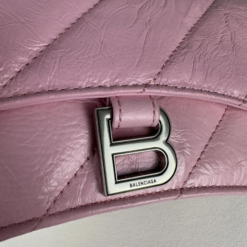 Minimalist Balenciaga Mini Pink Crush Hourglass Quilted Chain Bag 75268