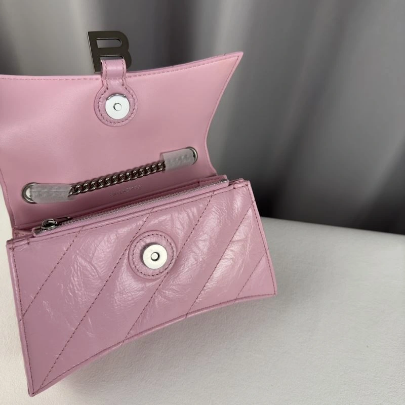 Minimalist Balenciaga Mini Pink Crush Hourglass Quilted Chain Bag 75268
