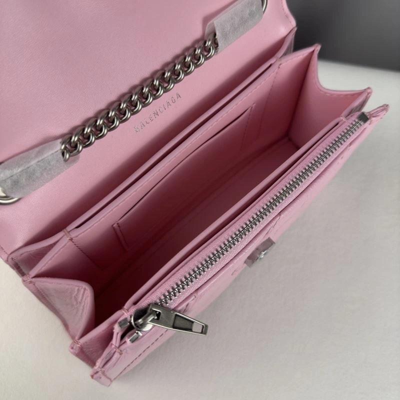 Minimalist Balenciaga Mini Pink Crush Hourglass Quilted Chain Bag 75268