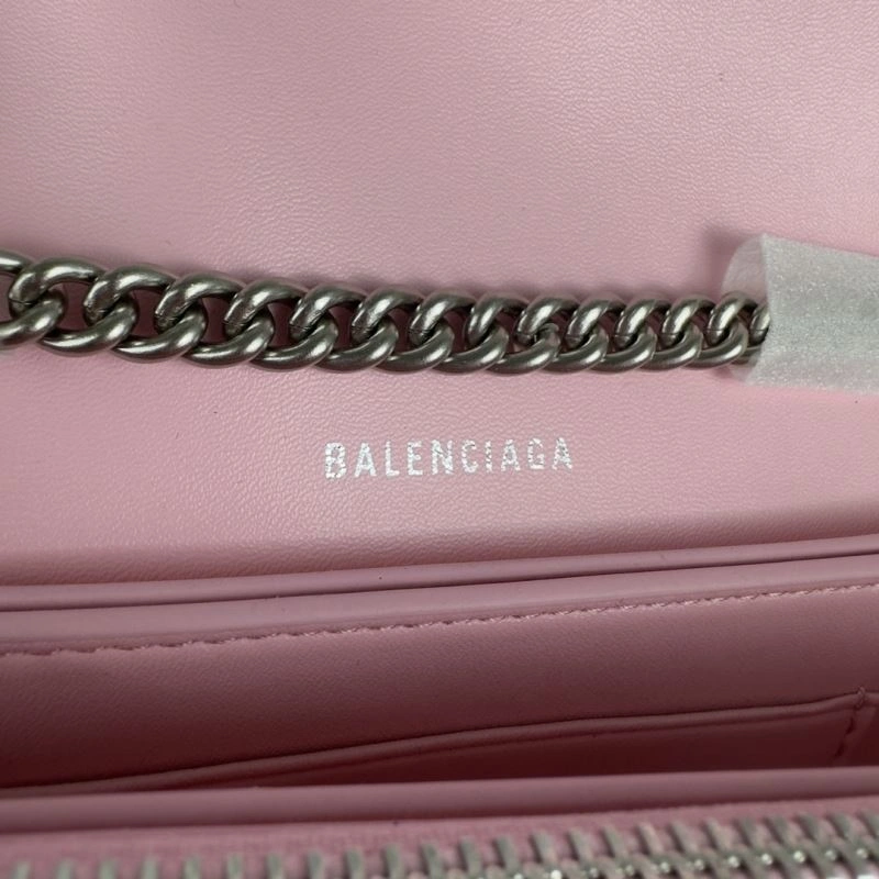 Minimalist Balenciaga Mini Pink Crush Hourglass Quilted Chain Bag 75268