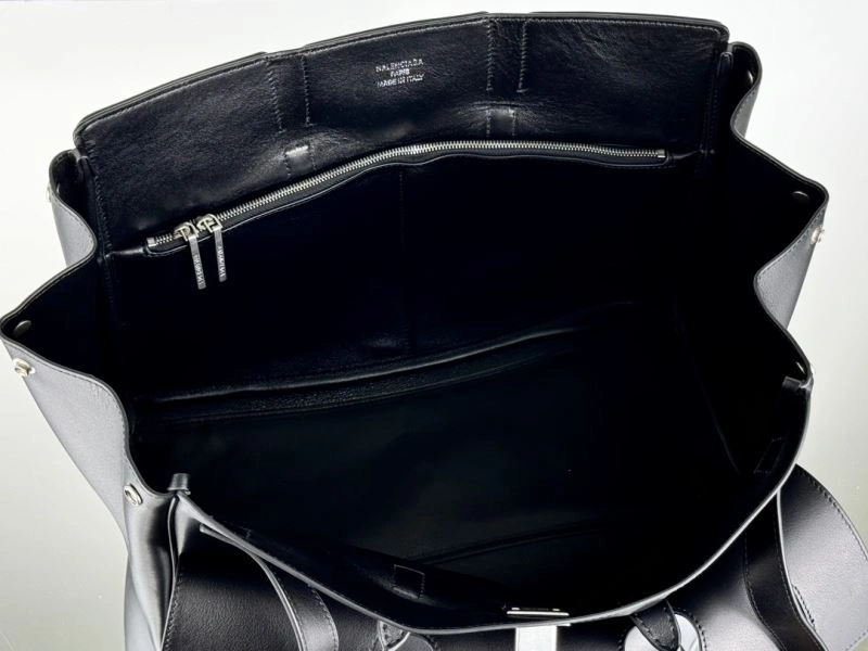 Sustainable Balenciaga  Black Silver Bel-Air Calfskin Shoulder Bag 67003