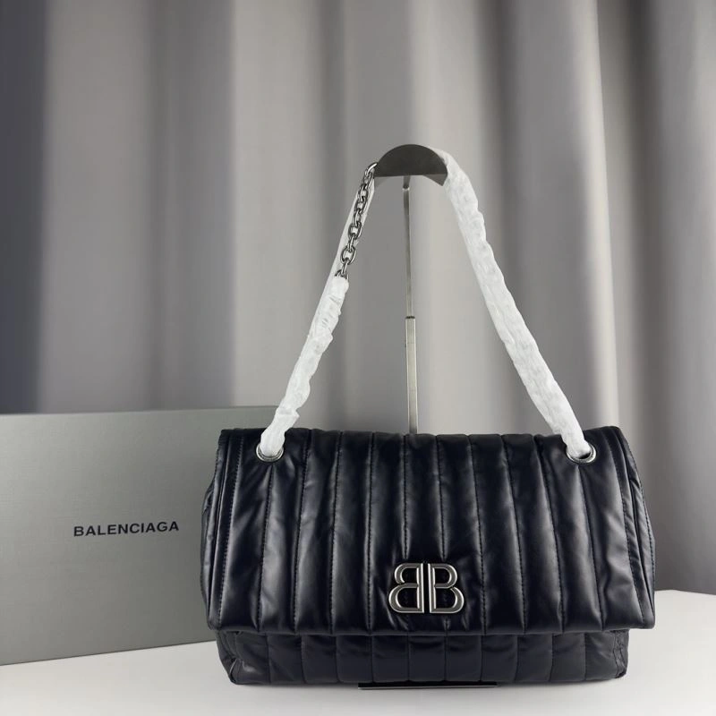 Balenciaga Monaco  BB Logo Chain Bag in Soft Cracked Calfskin Flexible 75272