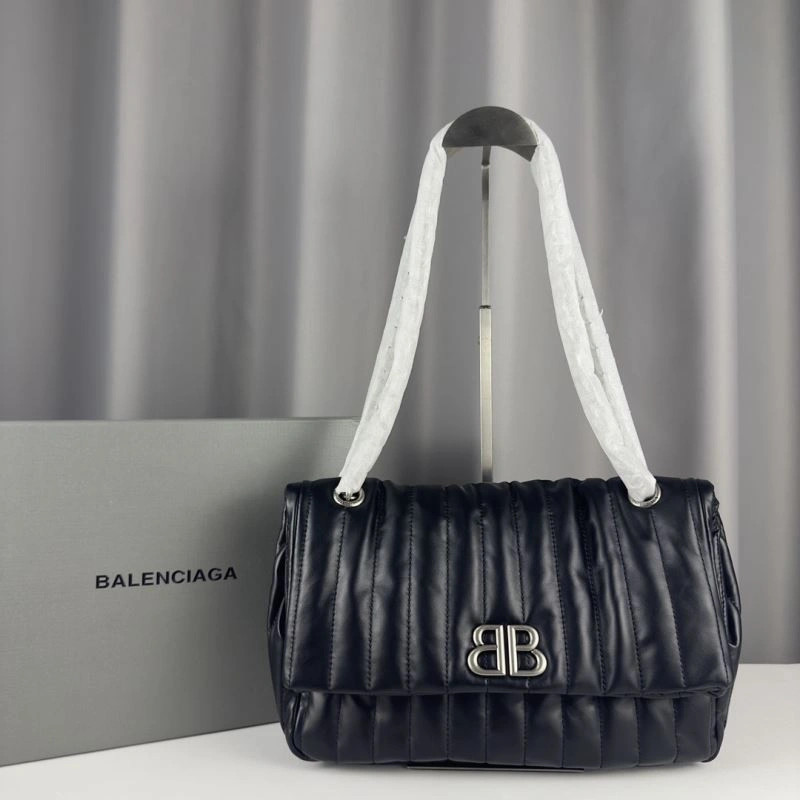 Comfortable Balenciaga Monaco Luxe Lambskin Chain Bag -  Dark Style 75284