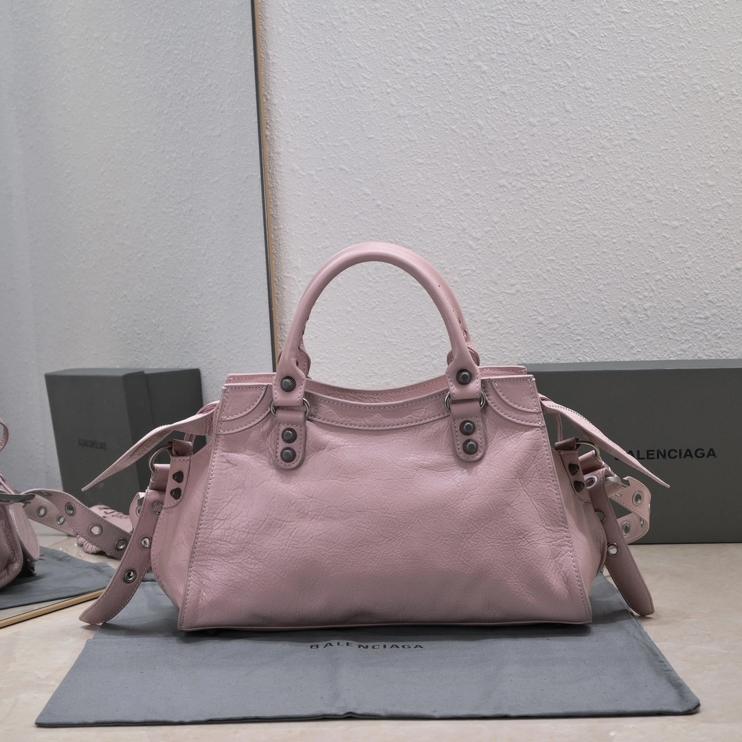 Vibrant Balenciaga NEO CAGOLE Vintage Cracked Lambskin Handbag 60965