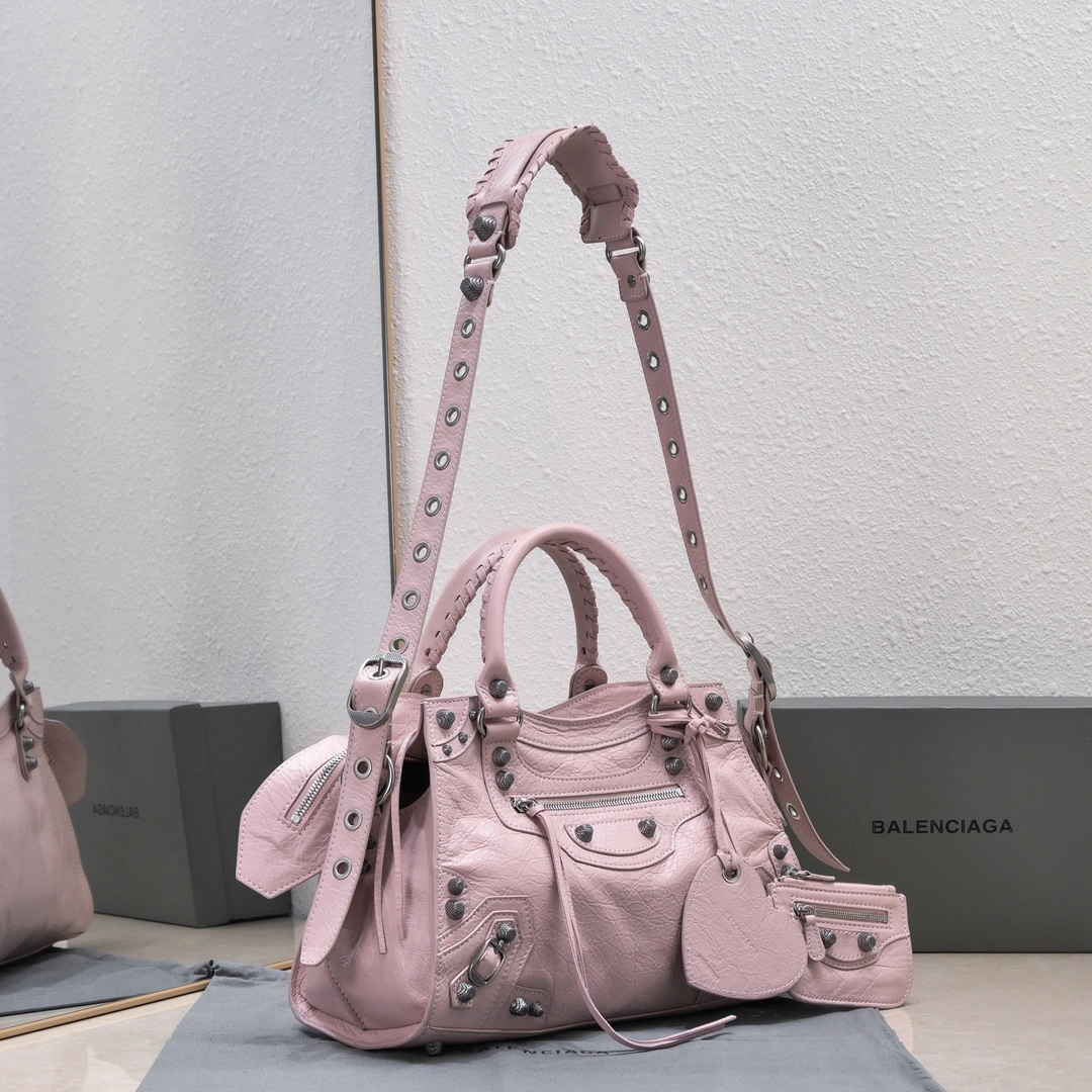 Vibrant Balenciaga NEO CAGOLE Vintage Cracked Lambskin Handbag 60965