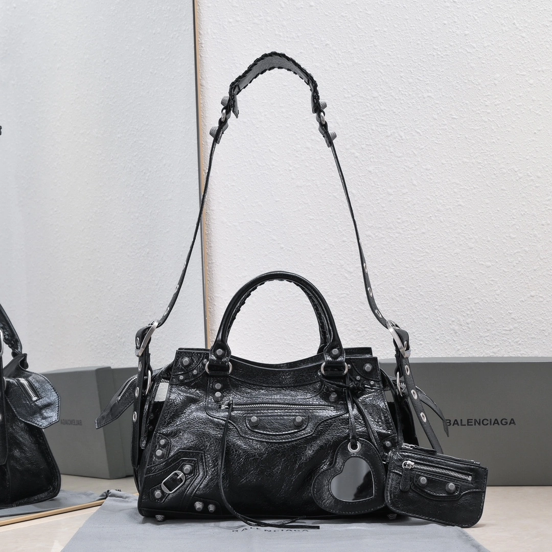 Chic Balenciaga NEO CAGOLE Vintage Cracked Leather Shoulder Bag 61024